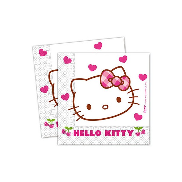 Bolsa 20 Servilletas Hello Kitty Corazón
