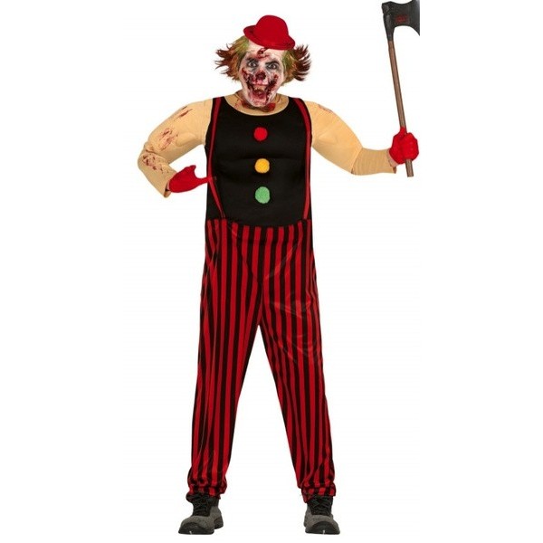 Disfraz killer clown musculoso adulto