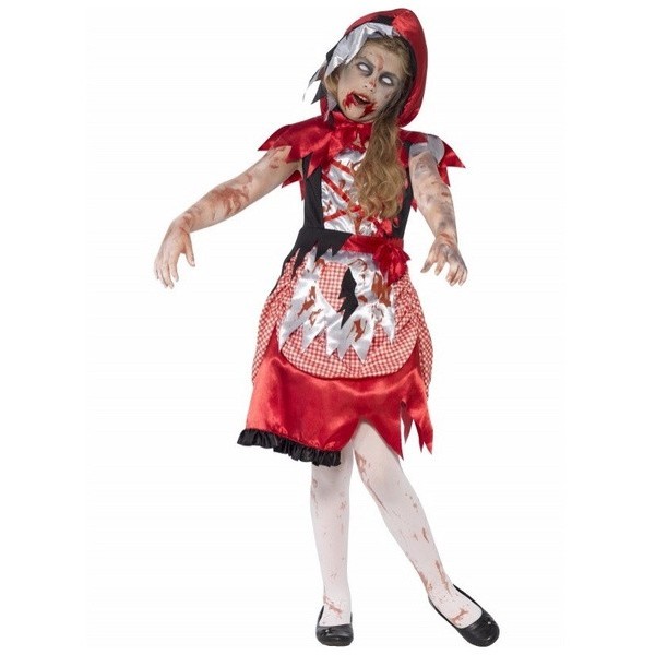 dramático efecto Distribuir Disfraz Caperucita Zombie niña