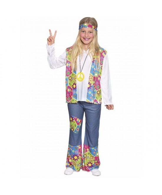 Disfraz Hippie Niña Vaquera niña