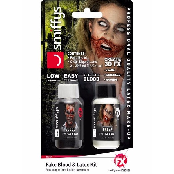 Set FX zombie :  latex + sangre 29.57ml