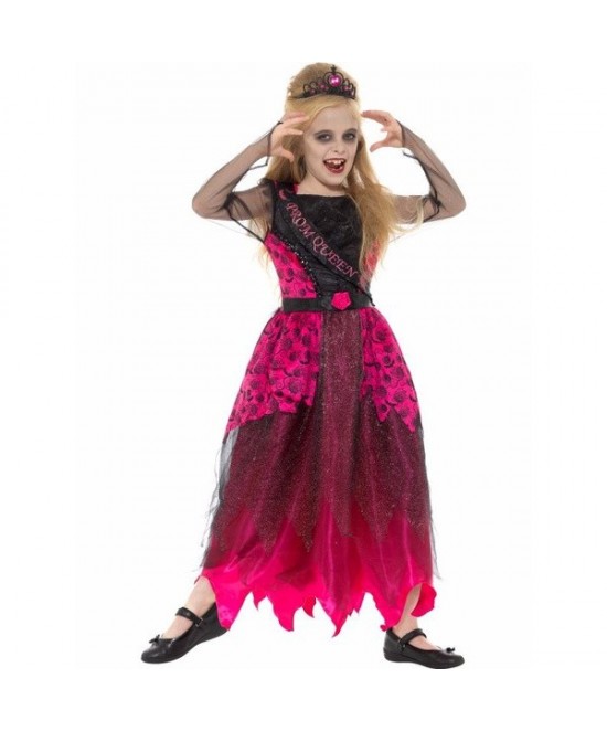 Disfraz Reina del baile zombie niña