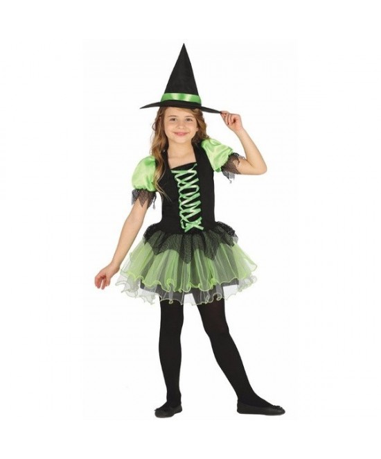 Disfraz Bruja con tutu verde niña