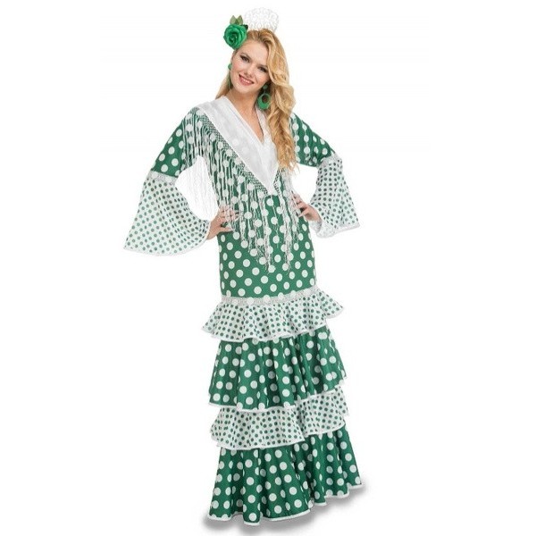 Disfraz Flamenca verde Mod.Feria mujer