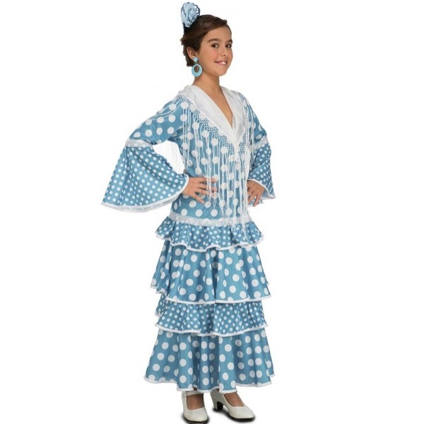 Disfraz Flamenca turquesa para niña
